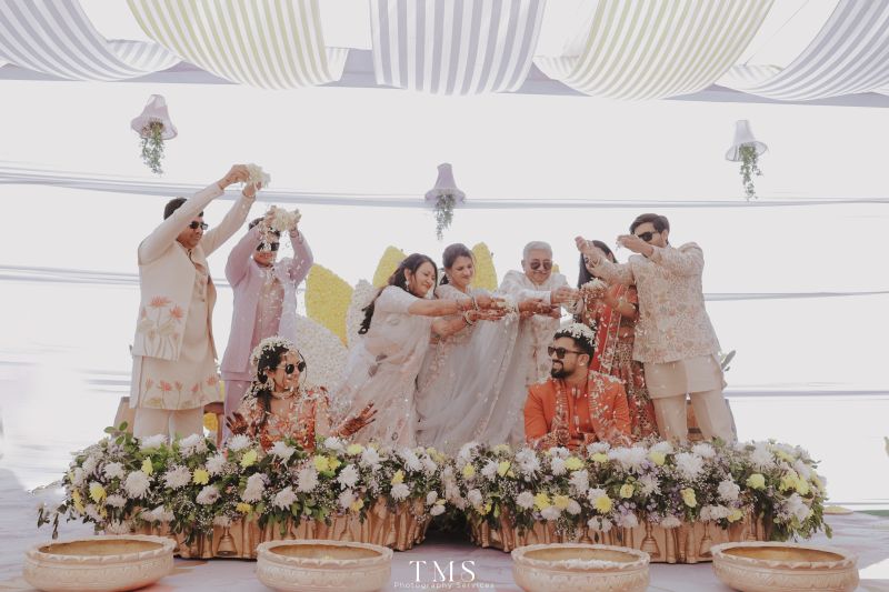 Groom Raghav stylish portrait captured at golden hour